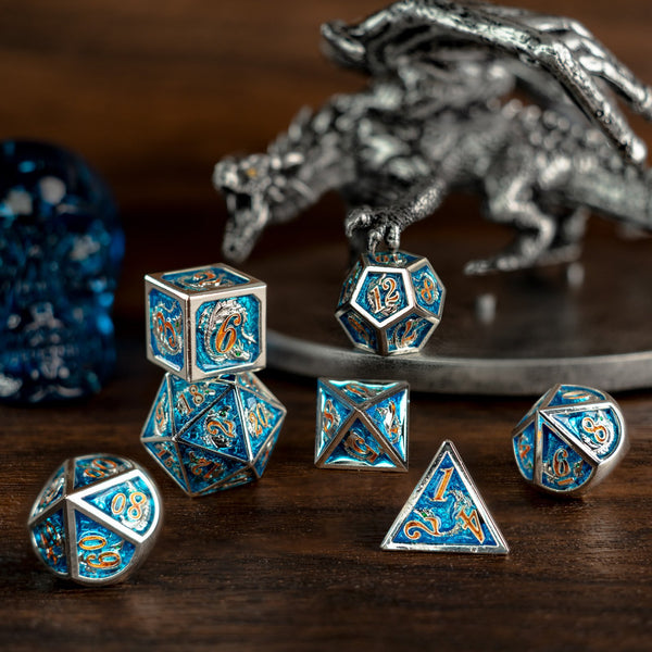Solid Metal Dragon Dice Fire/Ice