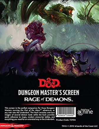 D&D5 DM Screen Rage of Demons