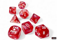 Chessex Dice - Polyhedral - Borealis - Passion/White 7-Die Set CHX30070