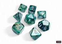 Chessex Dice - Polyhedral - Lustrous - Neptune/Grey 7-Die Set CHX30072
