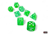 Chessex Dice - Polyhedral - Nebula - Gelatinous/White 7-Die Set CHX30074
