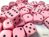 Chessex Dice - 12mm 3d6 - Opaque - Pastel Pink/Black CHX25864