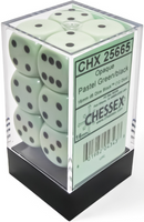 Chessex Dice - 16mm d6 - Opaque - Pastel Green/Black CHX25665