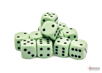 Chessex Dice - 16mm d6 - Opaque - Pastel Green/Black CHX25665