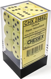 Chessex Dice - 16mm d6 - Opaque - Pastel Yellow/Black CHX25662