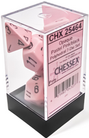 Chessex Dice - Polyhedral - Opaque - Pastel Pink/Black CHX25464