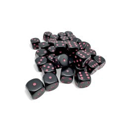 Chessex Dice - 12mm 3d6 - Opaque - Black w/Pink CHX25848