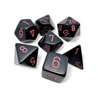 Chessex Dice - Polyhedral - Opaque - Black w/Pink CHX25448