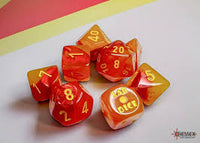 Chessex Dice - Polyhedral - Luminary - Gemini - Gellow Red/Yellow 7-Die Set CHX30051