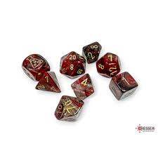 Chessex Dice - Polyhedral - Borealis - Cosmos/Gold 7-Die Set CHX30064