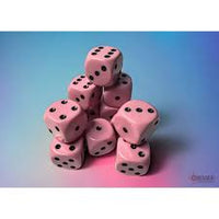 Chessex Dice - 16mm d6 - Opaque - Pastel Pink/Black CHX25664