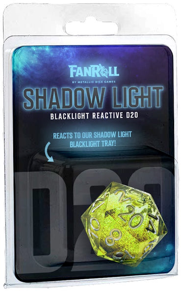 Fanroll - 35mm d20 - Blacklight Reactive -  Liquid Core - Shadow Light