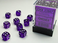Chessex Dice - 12mm d6 - Tranclucent - Purple/White CHX23807