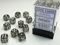 Chessex Dice - 12mm d6 - Translucent - Smoke/White CHX23808