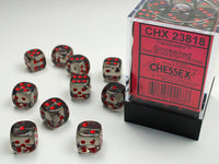 Chessex Dice - 12mm d6 - Translucent- Smoke/Red CHX23818