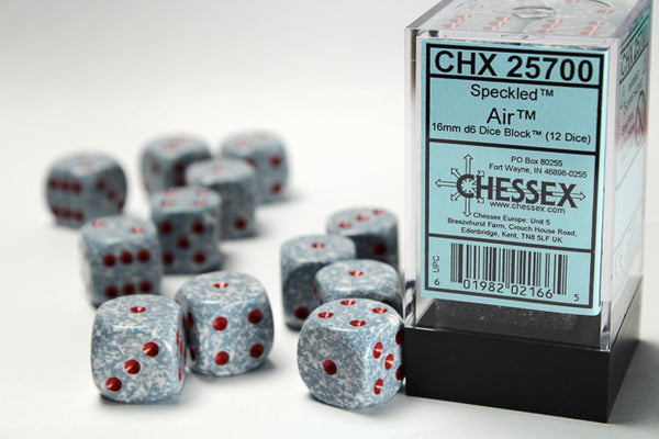 Chessex Dice - 16mm d6 - Speckled - Air CHX25700