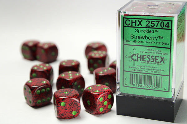 Chessex Dice - 16mm d6 - Speckled - Strawberry CHX25704