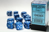 Chessex Dice - 16mm d6 - Speckled - Water CHX25706