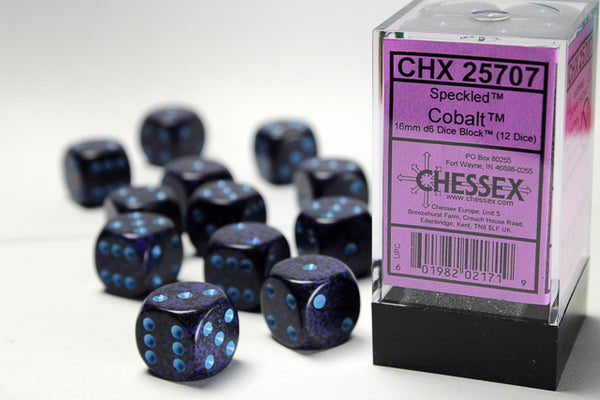 Chessex Dice - 16mm d6 - Speckled - Cobalt CHX25707
