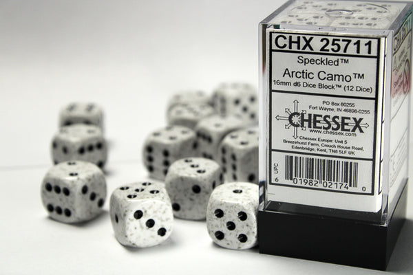 Chessex Dice - 16mm d6 - Speckled - Arctic Camo CHX25711
