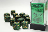 Chessex Dice - 16mm d6 - Speckled - Golden Recon CHX25735