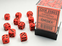 Chessex Dice - 12mm d6 - Opaque - Orange/Black CHX25803