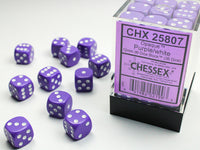Chessex Dice - 12mm d6 - Opaque - Purple/White CHX25807