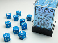 Chessex Dice - 12mm d6 - Opaque - Light Blue/White CHX25816