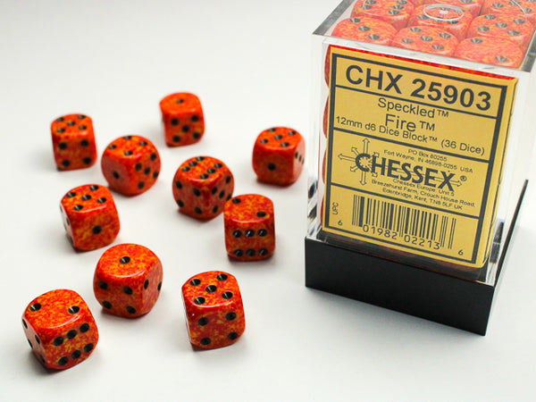 Chessex Dice - 12mm d6 - Speckled - Fire CHX25903