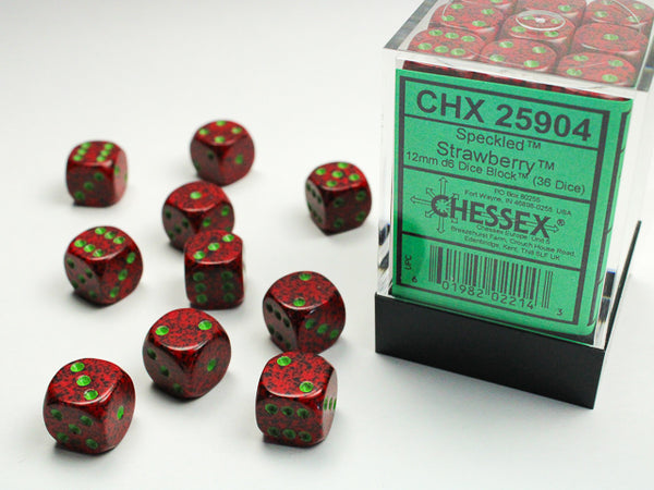 Chessex Dice - 12mm d6 - Speckled - Strawberry CHX25904