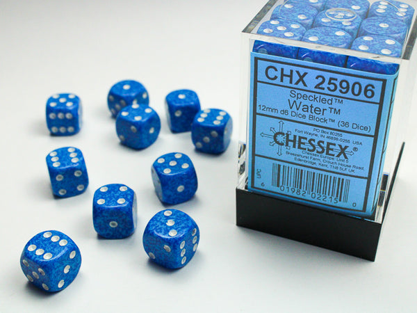 Chessex Dice - 12mm d6 - Speckled - Water CHX25906