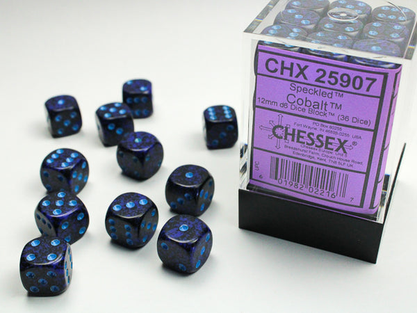 Chessex Dice - 12mm d6 - Speckled - Cobalt CHX25907