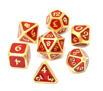 Die Hard Metal Dice - Polyhedral - Mythica Satin Gold Ruby