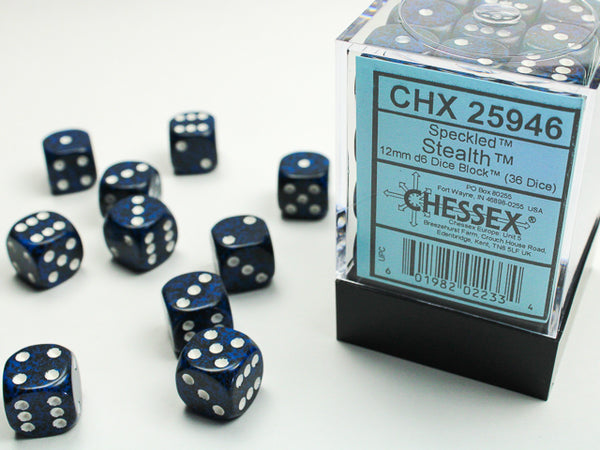 Chessex Dice - 12mm d6 - Speckled - Stealth CHX25946