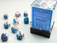 Chessex Dice - 12mm d6 - Gemini - Astral Blue-White/Red CHX26857