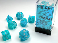 Chessex Dice - Polyhedral - Cirrus - Aqua w/Silver CHX27465