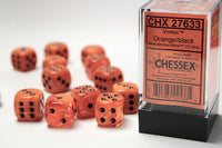 Chessex Dice - 16mm d6 - Vortex - Orange/Black CHX27633