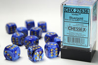 Chessex Dice - 16mm d6 - Vortex - Blue/Gold CHX27636