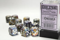 Chessex Dice - 16mm d6 - Festive - Carousel/White CHX27640