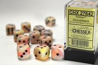 Chessex Dice - 16mm d6 - Festive - Circus/Black CHX27642