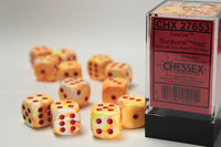 Chessex Dice - 16mm d6 - Festive - Sunburst/Red CHX27653