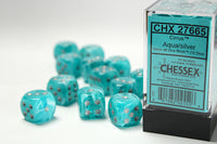 Chessex Dice - 16mm d6- Cirrus - Aqua w/Silver CHX27665