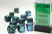 Chessex Dice - 16mm d6 - Lustrous - Dark Blue/Green CHX27696