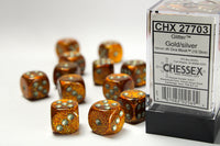 Chessex Dice - 16mm d6 - Glitter - Gold/Silver CHX27703