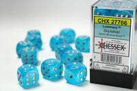 Chessex Dice - 16mm d6 - Luminary - Sky/Silver CHX27766