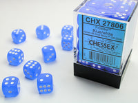 Chessex Dice - 12mm d6 - Frosted - Blue/White CHX27806