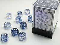 Chessex Dice - 12mm d6 - Nebula - Black w/White CHX27808