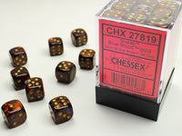 Chessex Dice - 12mm d6 - Scarab - Blue Blood/Gold CHX27819