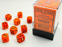Chessex Dice - 12mm d6 - Vortex - Orange/Black CHX27833