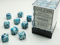 Chessex Dice - 12mm d6 - Lustrous - Slate/White CHX27890